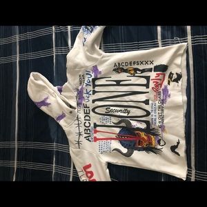 Vlone graffiti hoodie , missing drawstring